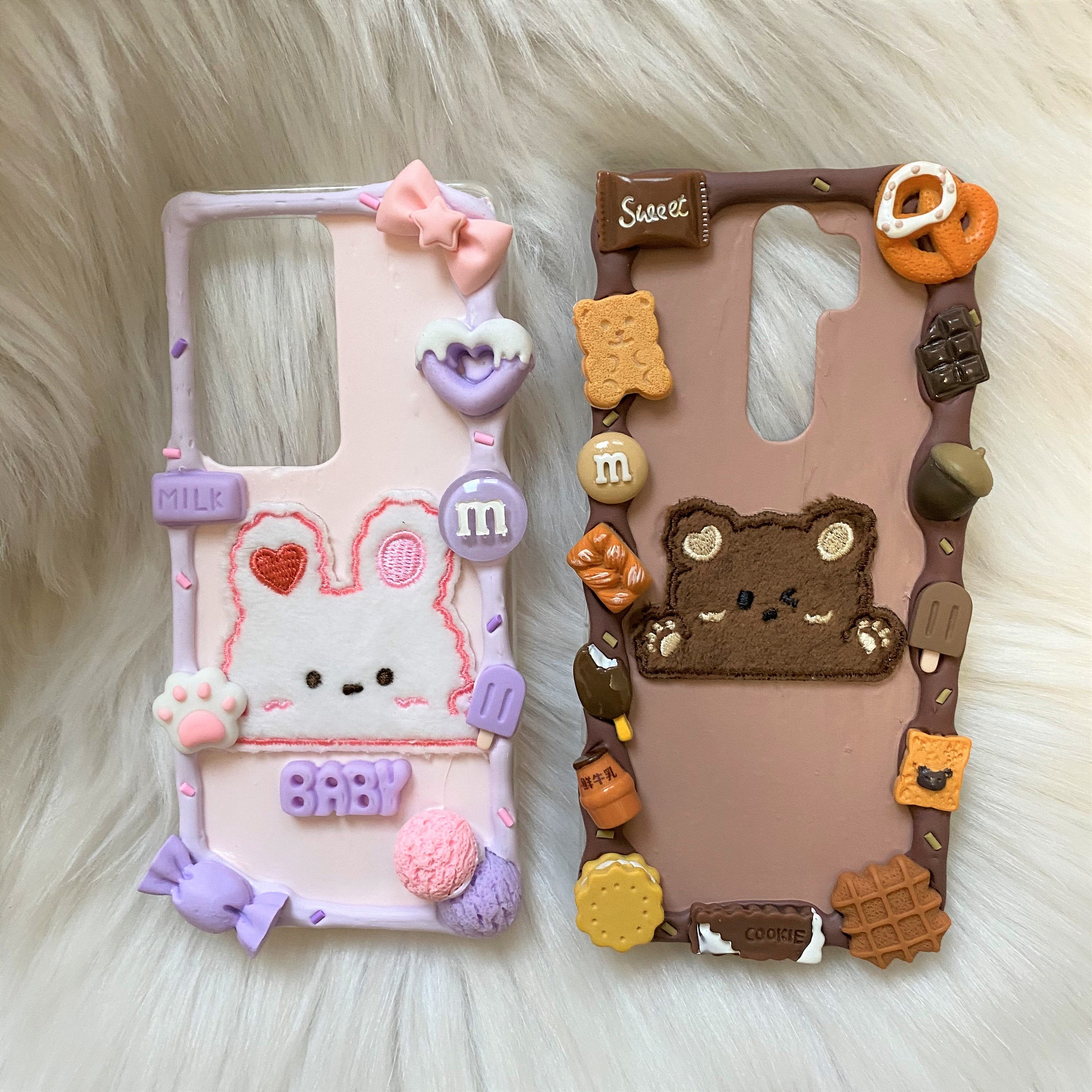 Decoden Phone Case DIY Kit Rabbit Ice Cream Sandwich Candy Hearts