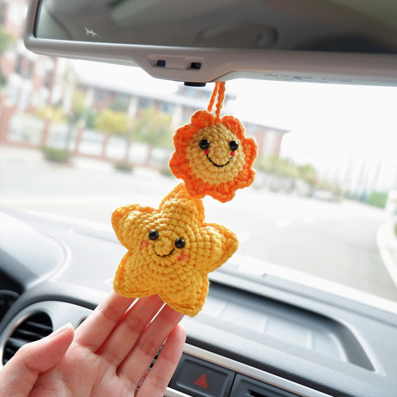 Crochet Car Hanging Accessories- Smiley Sun & Star – GFSISARTY