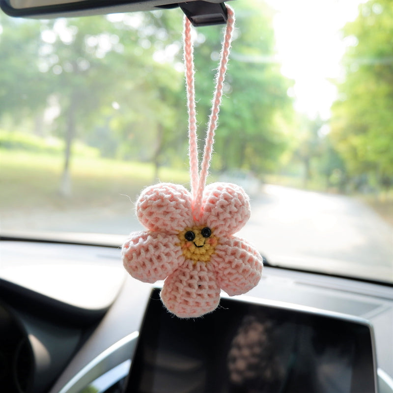 Car Mirror Hanging Accessories- Smiley Waffle Flower – GFSISARTY